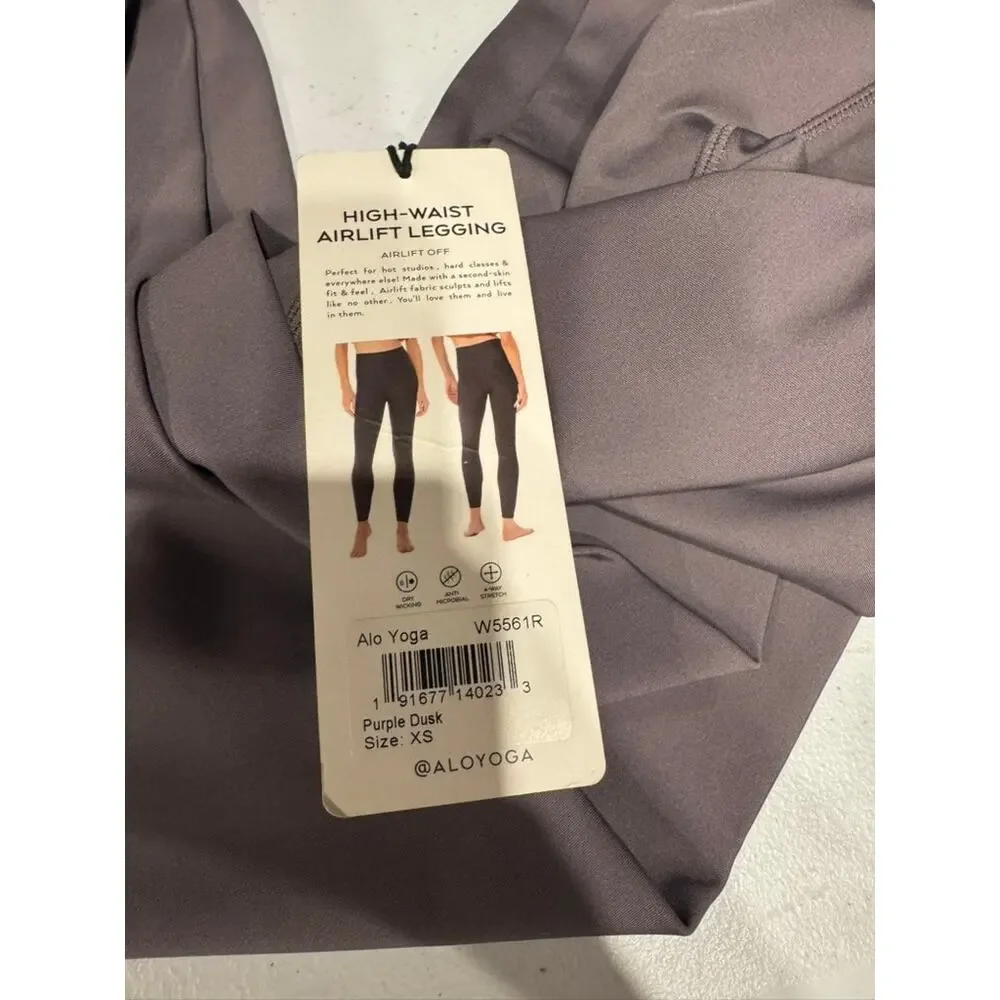 NWT Alo Yoga High-Waist Airlift Leggings Purple Dusk Yoga Workout Sports Size XS